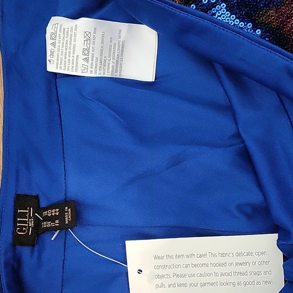 G.I.L.I Sequin Pencil Skirt Floral  Multicolor - Picture 5 of 11